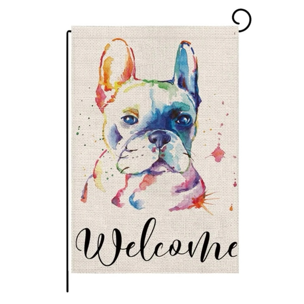 Farmhouse Rainbow Frenchie Garden Flag - Picture 2 of 4